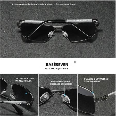 Imagem de Óculos de Sol Polarizados UV400 Kingseven - Design Moderno para Homens e Mulheres