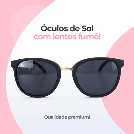 Imagem de Óculos De Sol Preto Feminino Mirror Proteção UV Original Luxuoso Casual