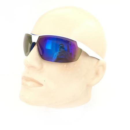 Imagem de Óculos de sol proteção esportivo steelflex neon azul espelhado corrida ciclismo motocross trilha bike skate futvoley