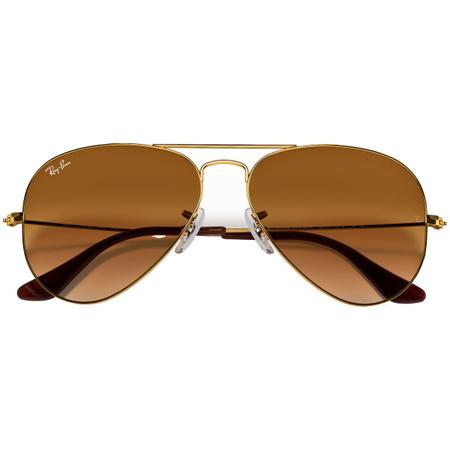 Imagem de Óculos de Sol Ray-Ban Aviator Degradê Polido Ouro Marrom Claro - 0RB3025L 001/51 55