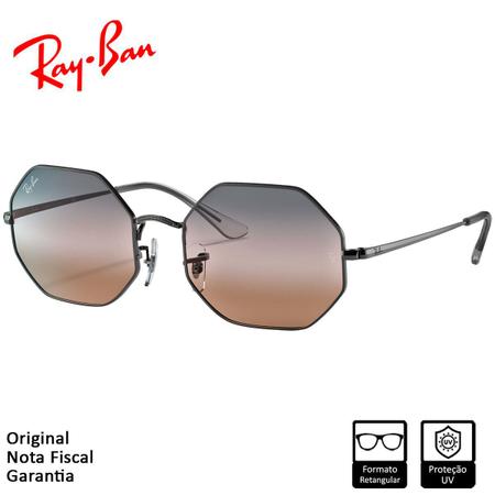Imagem de Óculos de Sol Ray-Ban Octagon 1972 Bi-Gradient Polido Chumbo Rosa/Cinza Degradê - RB1972 004/GC 54-19
