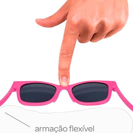 Imagem de Óculos De Sol Rosa Flexível Com estojo e lenço 11746 - BUBA
