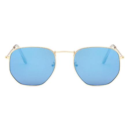 Imagem de Óculos Hexagonal Feminino Masculino Moda Blogueira Azul