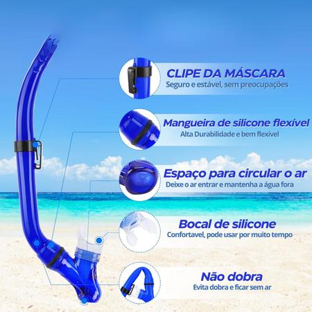 Imagem de Óculos Mergulho Snorkel Premium Infantil Silicone Natação