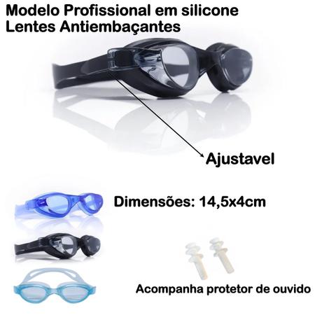 Imagem de Óculos Natação Profissional Mergulho Em Silicone Com Case