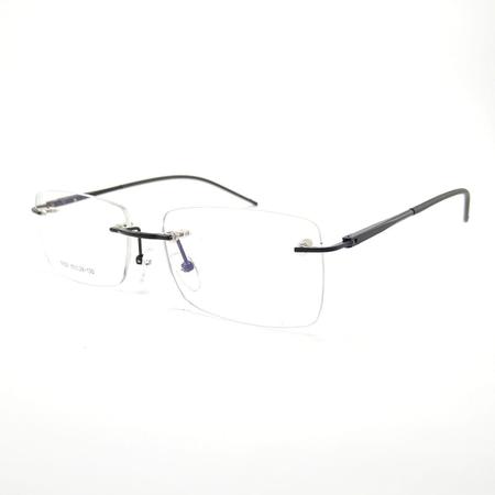 Imagem de Oculos Sem Armação Aro Flutuante Masculino Retangular C7
