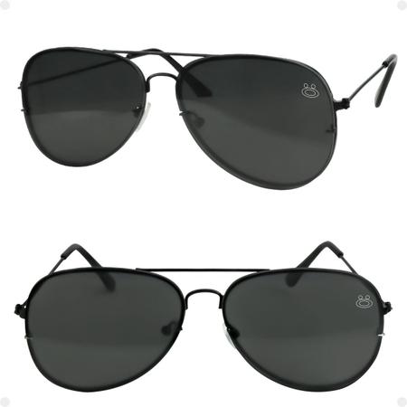 Imagem de oculos sol feminino aviator preto aço inoxidavel + case moda masculina qualidade premium original