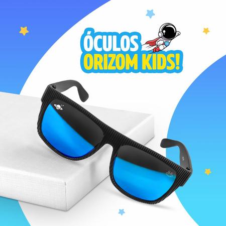 Imagem de Óculos Sol Infantil Kids Menino Criança Uv Azul + Case Osk22