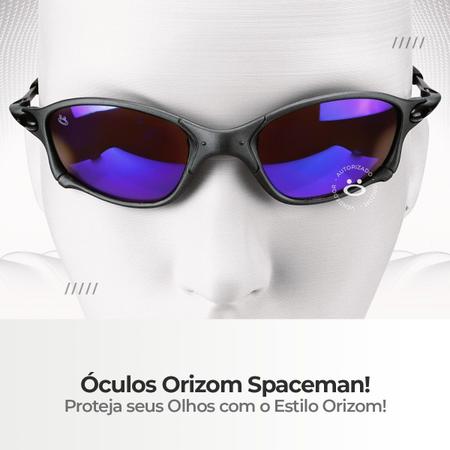 oculos sol metal azul preto lupa praia proteção uv + case casual qualidade  premium presente original - Orizom - Óculos de Sol - Magazine Luiza
