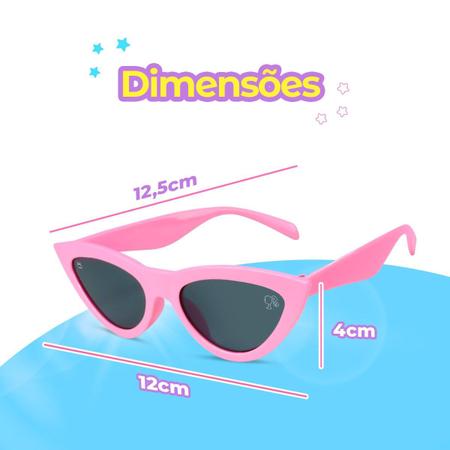 Imagem de oculos sol premium rosa barbie infantil protecao uv + case presente verao pink original criança