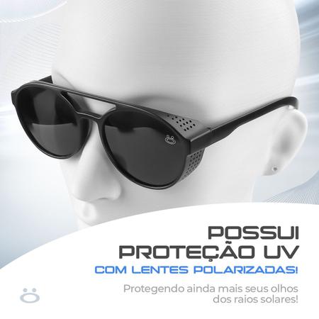 Imagem de oculos sol vintage social proteção uv praia + case verão qualidade premium original preto acetato