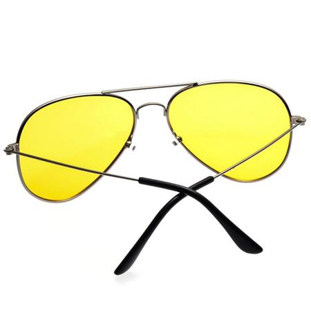 Imagem de Óculos visão noturna lente amarela aviador preto dirigir