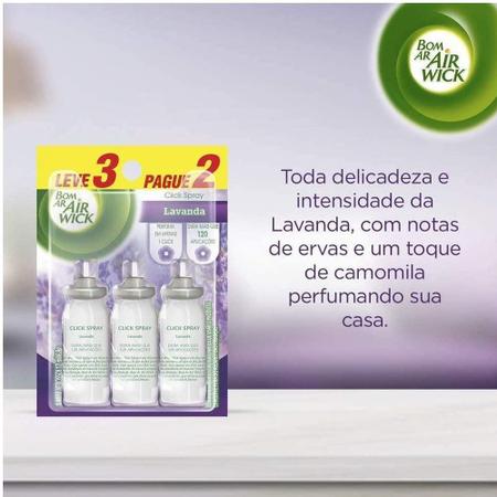 Imagem de Odorizador Air Wick Click Spray Refil 12ml 3u Lavanda Kit 3