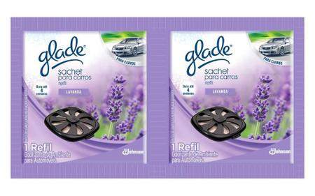 Imagem de Odorizador de Ambiente Glade Automotivo Lavanda Envelope 2 Unidades Refil