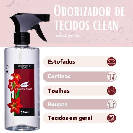 Imagem de Odorizador de Tecidos Água Perfumada Spray Antimofo Amazônia 500ml Clean