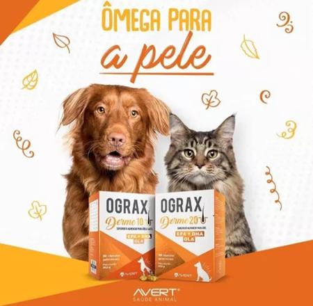Imagem de Ograx Derme 10 Suplemento alimentar para cães e gatos  Avert 30 caps