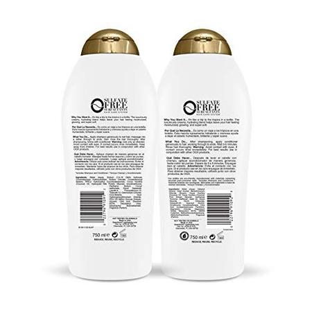 Imagem de OGX Nutritivo + Shampoo de Leite de Coco & Condicionador, Conjunto, 25.4 Fl Oz (Pacote de 2)
