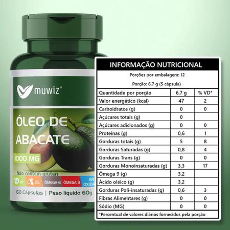 Imagem de Óleo de Abacate 1000mg 60 Cápsula Muwiz Kit X4