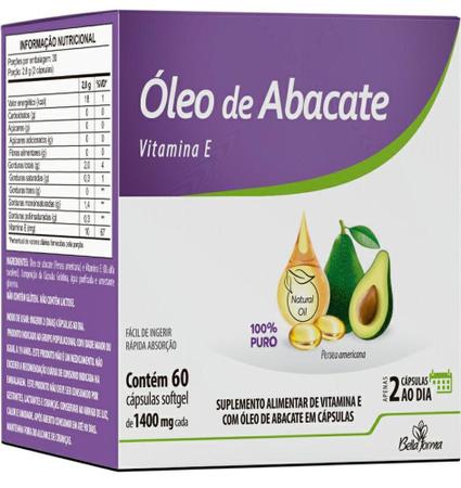 Imagem de Óleo de Abacate 1400mg com 60 cápsulas - Bella Forma