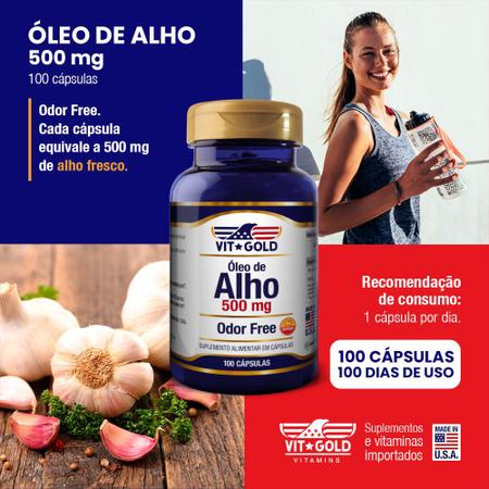 Imagem de Óleo de Alho 500 mg Odor Free Vitgold 100 cápsulas
