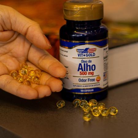 Imagem de Óleo de Alho 500 mg Odor Free Vitgold Kit2x 100 cápsulas