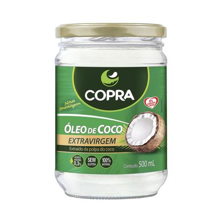 Imagem de Óleo de Coco 100 Extravirgem Puro Embalagem de Vidro 500ml COPRA