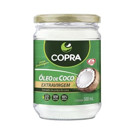 Imagem de Óleo de Coco 100 Extravirgem Puro Embalagem de Vidro 500ml COPRA
