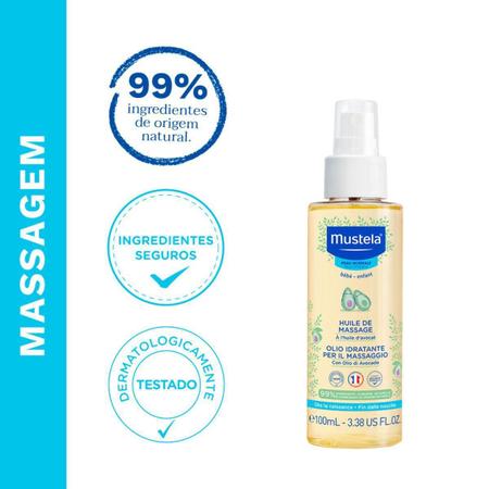 Imagem de Óleo De Massagem Hidratante Mustela Bebê 100Ml - 02Un