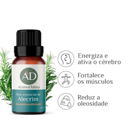 Imagem de Óleo Essencial De Alecrim 100% Puro - 10ml - Ideal Para Difusor, Aromaterapia e Cuidados Com o Corpo I Aroma D'alma