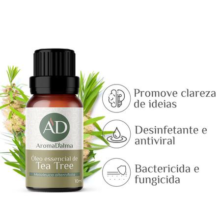 Imagem de Óleo Essencial De Tea Tree (Melaleuca) 100% Puro - 10ml - Ideal Para Difusor, Aromaterapia e Cuidados Com o Corpo I Fresco e Mentolado I Aroma D'alma