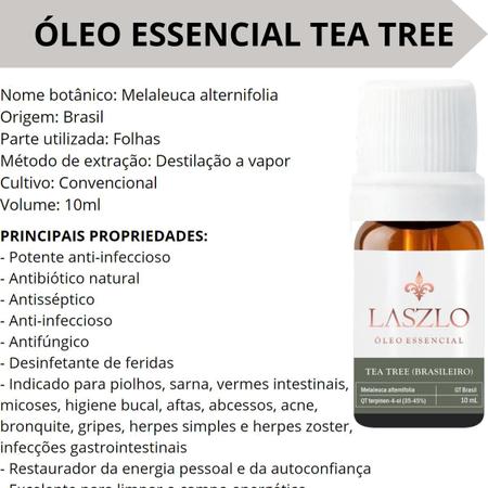 Imagem de Óleo Essencial Tea Tree Melaleuca 10ml GT Brasil Laszlo - Kit 2 Unidades