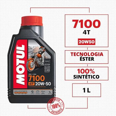 Imagem de Óleo Lubrificante Motor Moto Motul 7100 20W-50 4T Sintético 4L