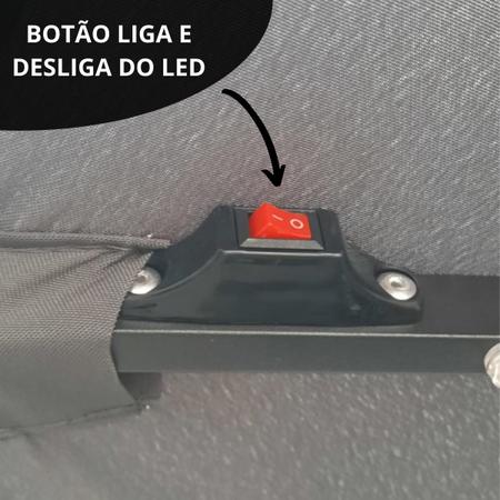 Imagem de Ombrelone Sombreiro Led Piscina Retrátil Central Articulado 2,7m Proteção UV Área Externa Portátil