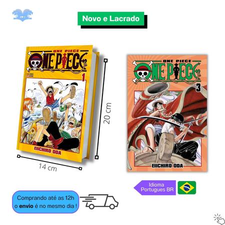 One Piece Mangá KIT Vol. 1 Ao 3 - Nova Encadernação Clássica, Capa