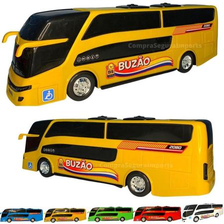 Imagem de Ônibus De Brinquedo Grande 40Cm Buzão Carrinho - Amarelo