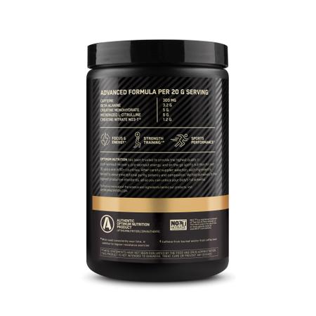 Imagem de Optimum Nutrition Gold Standard Pré Treino Avançado, com Creatina, Beta-Alanina, L-Citrulina Micronizada e Cafeína para Energia, Keto Friendly, Berry Blast, 20 Porções