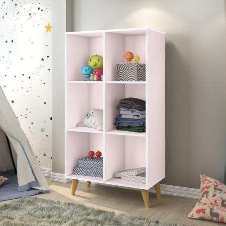 Imagem de Organizador Brinquedos Estante 6 Nichos Montessoriana Rosa