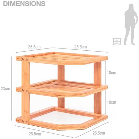 Imagem de Organizador De Armário em Bambu 3 Andares Rack Cozinha Mimo