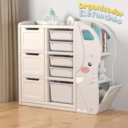 Trio Mini Box de Organizadores de Brinquedos Cinza