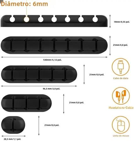 Imagem de Organizador de Cabos USB de Silicone - Suporte para Fios e Gerenciamento de Cabos