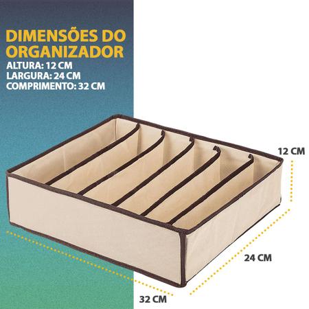 Imagem de Organizador De Calcinhas Sutiãs Cuecas Meias Gaveta Com 6 Divisórias Armário Colmeia