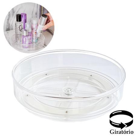 Organizador Cosméticos Multiuso Acrílico Giratório 18cm 360°