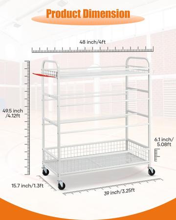 Imagem de Organizador de equipamentos esportivos de garagem EXTCCT Rolling Ball Storage