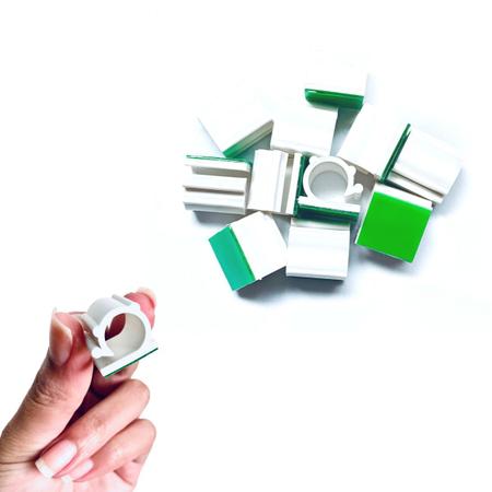 Imagem de Organizador de fios e cabos até 13mm - kit com 60 und -branco