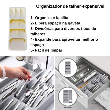 Imagem de Organizador De Gaveta Talheres Cozinha Garfo Colher Premium