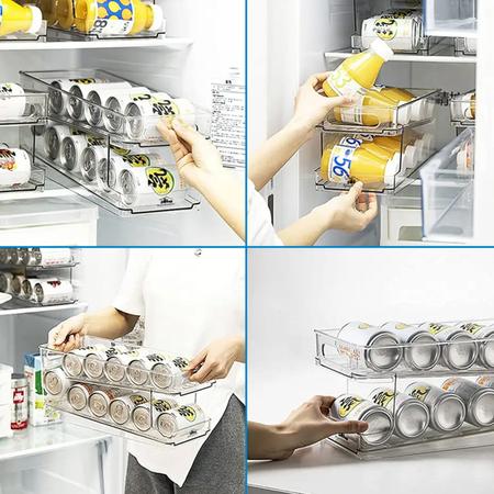 Organizador de Geladeira Armário P/ Latas Acrílico Refri - House Organizer Imagem de Organizador de Geladeira Armário P/ Latas Acrílico Refri