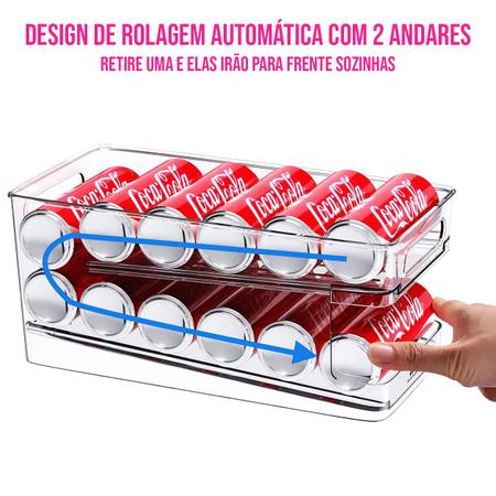 Organizador de Geladeira Armário P/ Latas Acrílico Refri - House Organizer Imagem de Organizador de Geladeira Armário P/ Latas Acrílico Refri