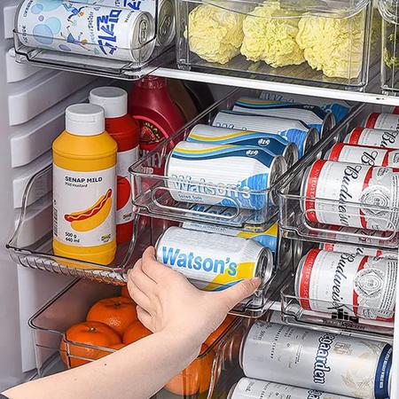 Organizador de Geladeira Armário P/ Latas Acrílico Refri - House Organizer Imagem de Organizador de Geladeira Armário P/ Latas Acrílico Refri