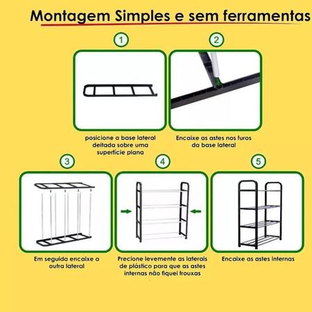 Organizador De Sapatos Prateleira Multiuso Desmontável Portátil Calçados 4 Andares 8 Pares - NIBUS Imagem de Organizador De Sapatos Prateleira Multiuso Desmontável Portátil Calçados 4 Andares 8 Pares