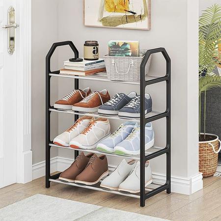 Organizador De Sapatos Prateleira Multiuso Desmontável Portátil Calçados 4 Andares 8 Pares - NIBUS Imagem de Organizador De Sapatos Prateleira Multiuso Desmontável Portátil Calçados 4 Andares 8 Pares